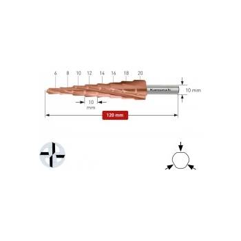 Karnasch Стъпално свредло Ø 6-20 mm (x10 mm), HSS-XE с покритие Titan-Tec POWERCUT10 PRO (213061)