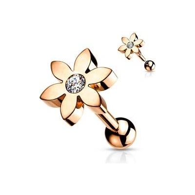 Šperky4U cartilage piercing do ucha kytička CP1078-RD