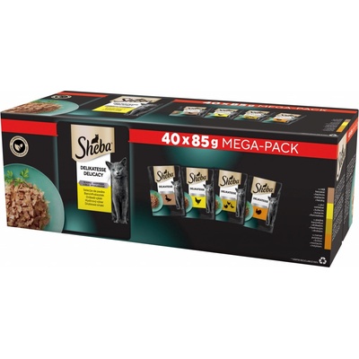 Sheba Select Slices in jelly kuře krůta kachna drůbeží 40 x 85 g