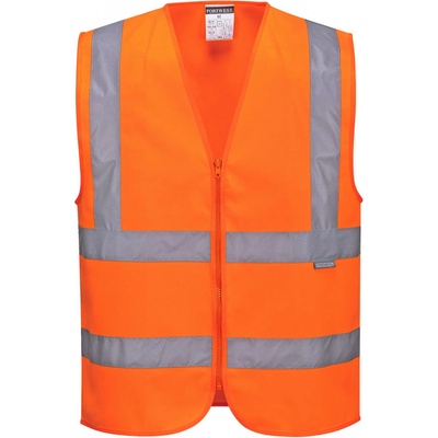 Portwest C375 HI VIS ZIPPED BAND & BRACE reflexná vesta Fluorescenčno oranžová