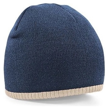 Beechfield dvoubarevná zimní čepice beanie námořní modrá-naturální
