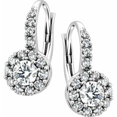 Zlaton Náušnice bílé zlato visací osazené zirkony 1.6cm 2.85g O02072615009