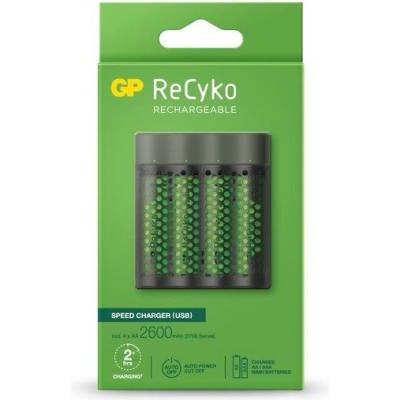 Gp batteries Зарядно устройство GP M451-270AAHCE-EB4, 4 AA, NiMH, 2600mAh, FAST