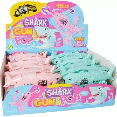 JohnyBee lízátko shark gun pop 12 x 10 g