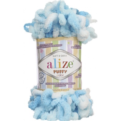 Alize příze Puffy color 5924 variace tyrkys