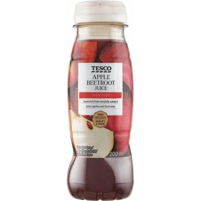 Tesco 100% šťava z jabĺk lisovaná za studena a cvikly 200 ml