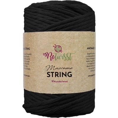 ReTwisst Macrame String 5 mm 02 černá