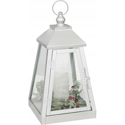 Atmosphera Kovová lucerna se svíčkou LED, 32 x 17 cm, bílá