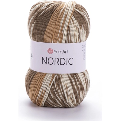 Yarn Art příze Nordic 653 karamelová, hnědá a krémová