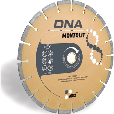 Montolit LXR350 – Segmentový diamantový kotúč DNA na čerstvý betón, abrazívne materiály, kameň a žulu, Ø350mm, mokré/suché rezanie
