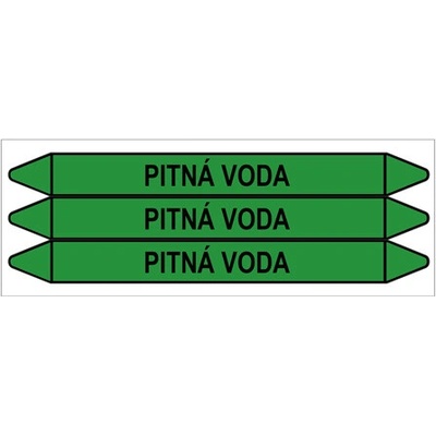Značení potrubí, pitná voda,3 ks, 355 × 37 mm PZ 009304