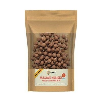DINGO mäsové guľôčky losos a arktický krill 12mm/ 150 g