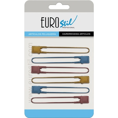 VÝPREDAJ: Eurostil 00803 Metalic Clips - 11,7 cm metalické kovové pinety, 6 ks/bal
