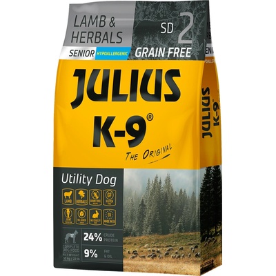 Julius-K9 10кг Senior/ Light JULIUS K-9, суха храна за кучета - агнешко с билки