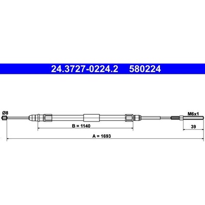 Lanko ruční brzdy ATE 24.3727-0224 (AT 580224)