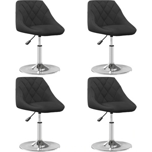 vidaXL Въртящи трапезни столове, 4 бр, черни, кадифе (3088755)