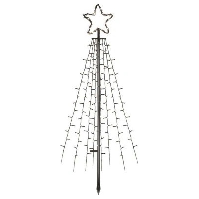EMOS LED vánoční strom kovový 180 cm venkovní i vnitřní studená bílá časovač 1 ks krabice