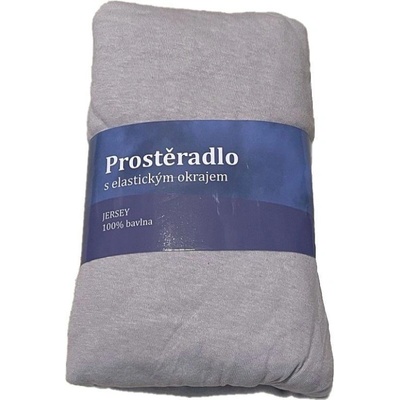 Jerry Fabrics Prostěradlo Jersey Světle šedá Bavlna 180x200