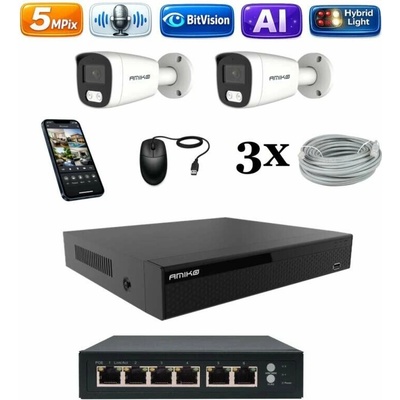Amiko IP 2 kamerový set so switchom Ai Dl Tube 1501K2V2
