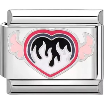 Плочка от стомана със сърце за гривна