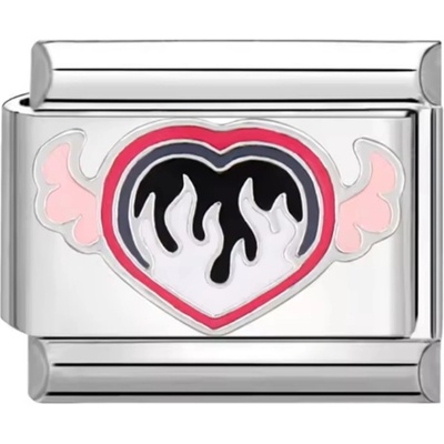 Плочка от стомана със сърце за гривна