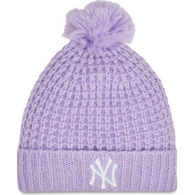 New Era MLB Womens Cosy Pom beanie New York Yankees Digital Lavender White