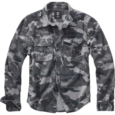 Brandit Vintage košile dlouhý rukáv grey camo