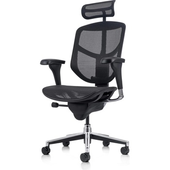 Antares Работен стол Antares ENJOY 2, до 150кг, мрежа, синхронен механизъм, коригиране на височина и дълбочина на седалката, лумбална опора, черен (ENJOY-2)