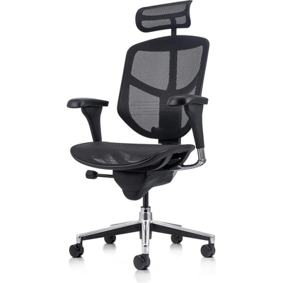 Antares Работен стол Antares ENJOY 2, до 150кг, мрежа, синхронен механизъм, коригиране на височина и дълбочина на седалката, лумбална опора, черен (ENJOY-2)