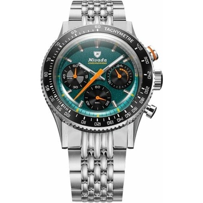 Nivada Grenchen Chronoking Meca Racing Green - Inter. Bezel - Beads of Rice