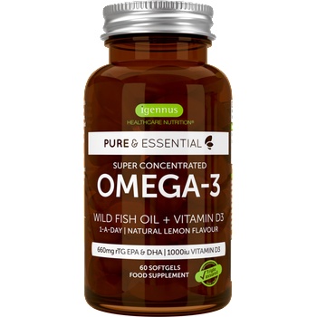 Igennus Pure & Essential Omega-3 Wild Fish Oil & D3 - 60 гел-капсули