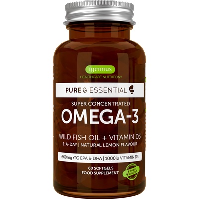 Igennus Pure & Essential Omega-3 Wild Fish Oil & D3 - 60 гел-капсули