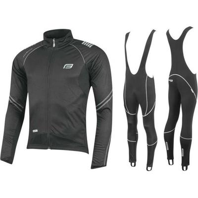 Force X70 šedo-černá + Force Z70 SOFTSHELL cyklokalhoty