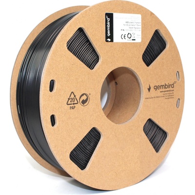 Gembird ABS, 1,75mm, 1000g, 3DP-ABS1.75-01-BK, černá