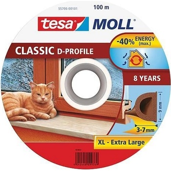 Tesa® Těsnění tesamoll® profil D, 9 mm, hnědé, 100 m ST2211208
