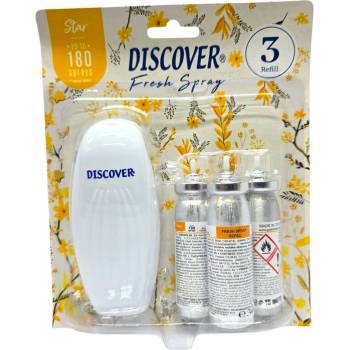 DISCOVER ароматизатор спрей, Машинка 1 брой, Резерви 3 броя, Star