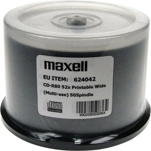 Maxell CD-R80 MAXELL 50 pk PRINTABLE 52 speed cake box (624042.00.AS)