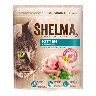 SHELMA Kitten s čerstvým morčacím mäsom 2 x 750 g