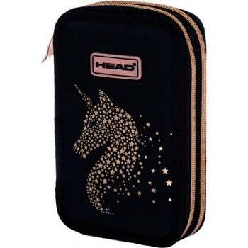 HEAD Ученически несесер Head - Златен Еднорог, с 2 ципа (AS503023036)