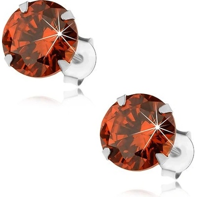 Šperky eshop kulatý zirkon v oranžovém odstínu I31.10