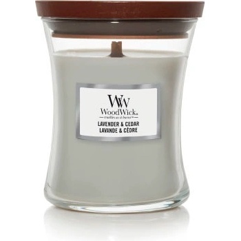 WoodWick Lavender & Cedar ароматна свещ с дървен фитил 275 гр