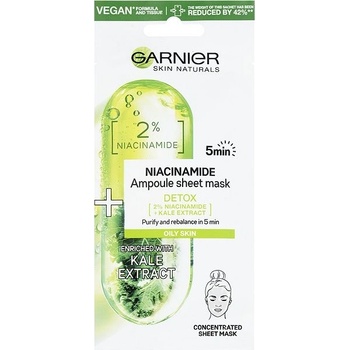 Garnier Skin Naturals textilní maska s niacinamidem a extraktem z kapusty 15 g