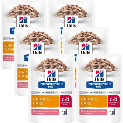 HILL'S PD Prescription Diet Feline c/d Urinary Care losos 6 x 85 g