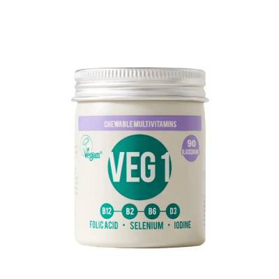 The Vegan Society Multivitamin VEG1 - černý rybíz, žvýkací tablety 90 ks