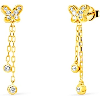 SAVICKI Обеци с пеперуди Savicki: злато. диаманти