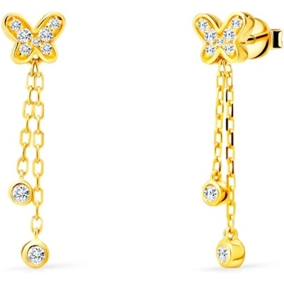 SAVICKI Обеци с пеперуди Savicki: злато. диаманти