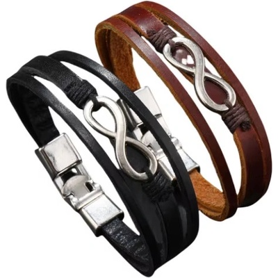 Predator Q1 Nightshade – pánské náramky, SET, nekonečno černá kůže pánské náramky Predator Q1 23