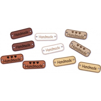 Nášivka handmade z eco kůže 3cm mix 20ks