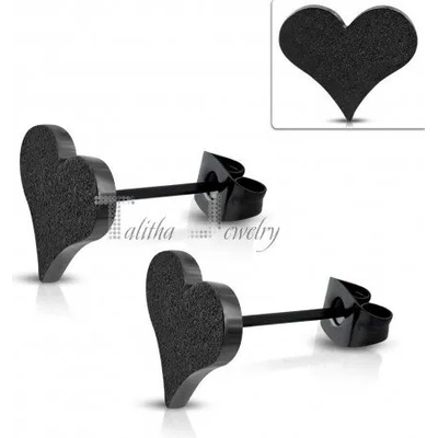 Talitha Дамски обеци " Черно сърце"