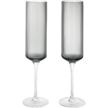 Ferm Living Ripple Flutes чаши за шампанско, опушено сиво, 2 бр (1104271424)